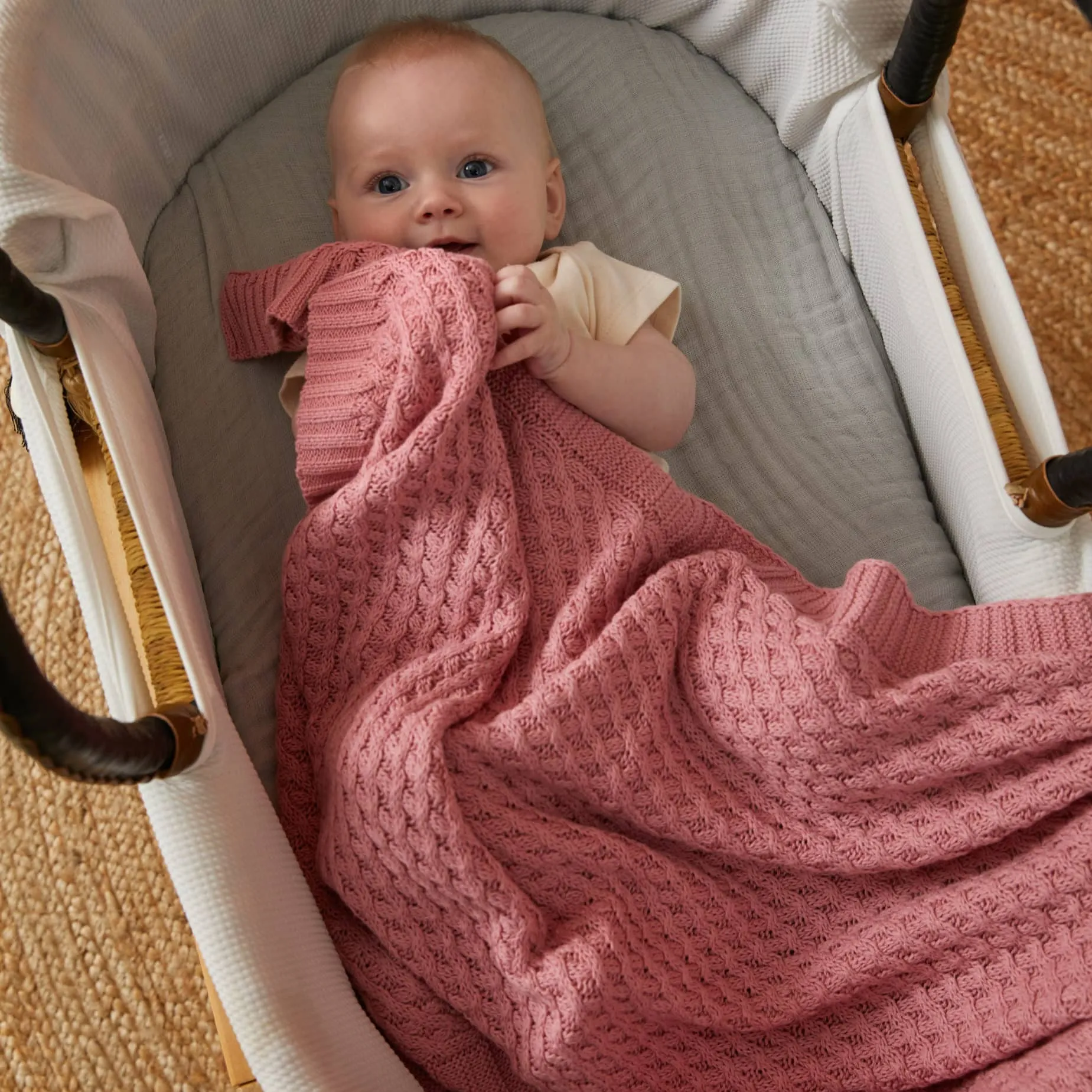 Basket Weave Baby Blanket 100% Cotton