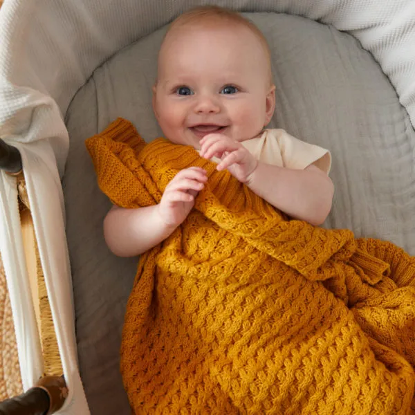 Basket Weave Baby Blanket 100% Cotton