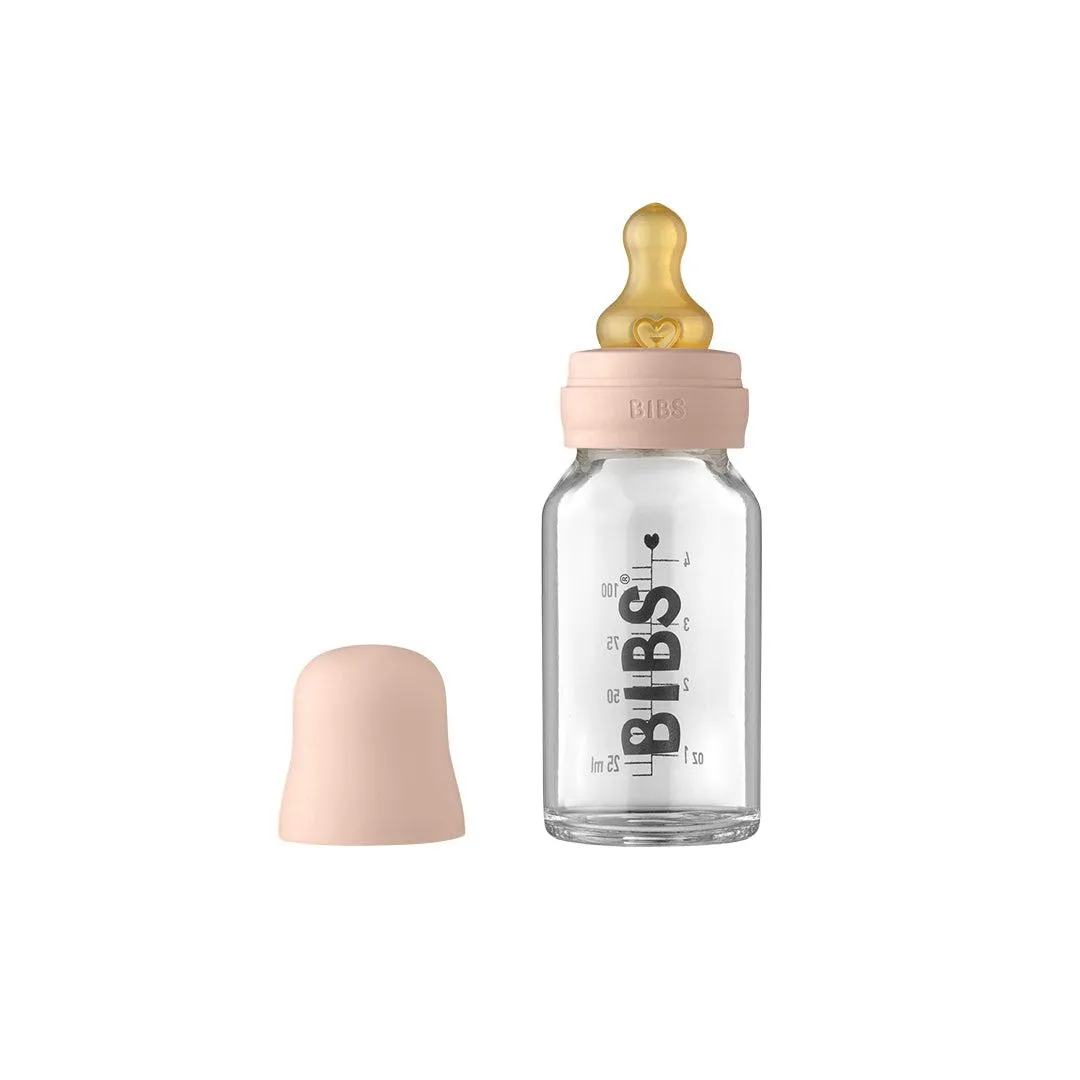 BIBS Baby Glass Bottle Complete Set - Blush - Latex