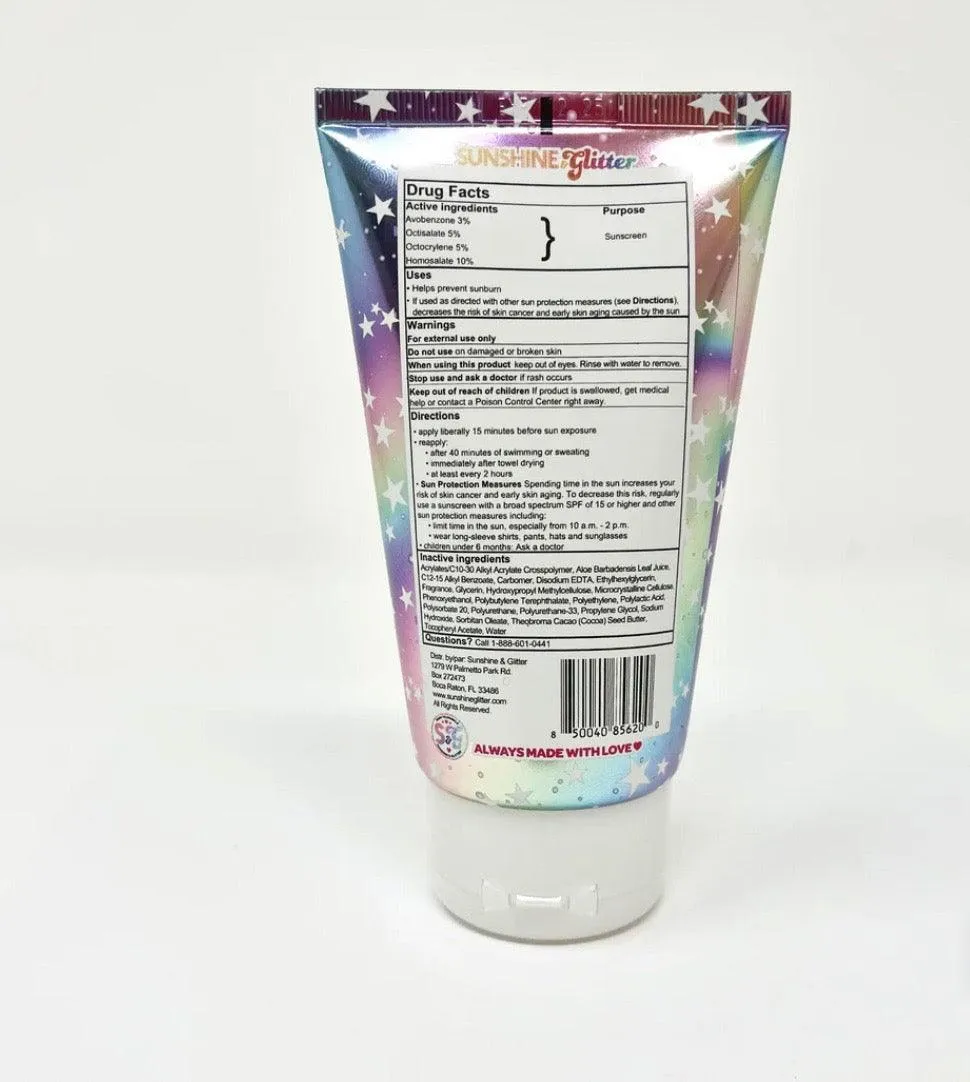 Biodegradable Glitter Sunscreen | Sea Star Sparkle Cosmic Glitter Sunscreen Lotion | Sunshine & Glitter