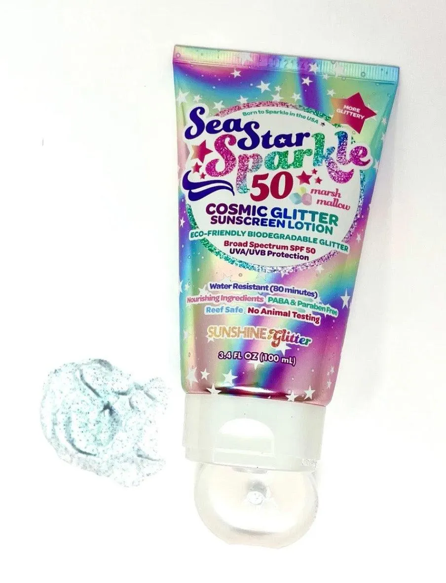 Biodegradable Glitter Sunscreen | Sea Star Sparkle Cosmic Glitter Sunscreen Lotion | Sunshine & Glitter