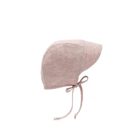 Brimmed Blush Linen Bonnet Cotton-Lined