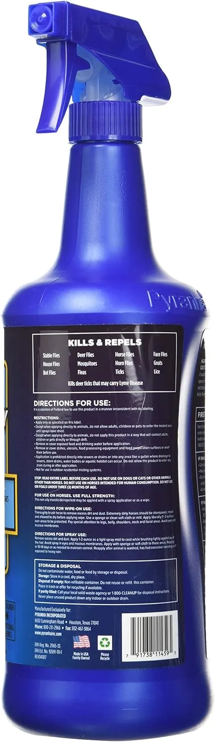 Equine Spray & Wipe Insect Repellent - (15oz, 32oz & 1 Gal)