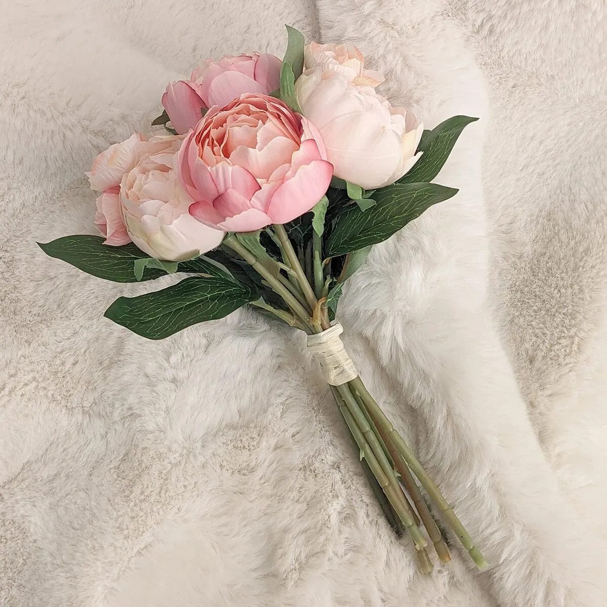 Faux Blush Pink Peony Bunch of Florals