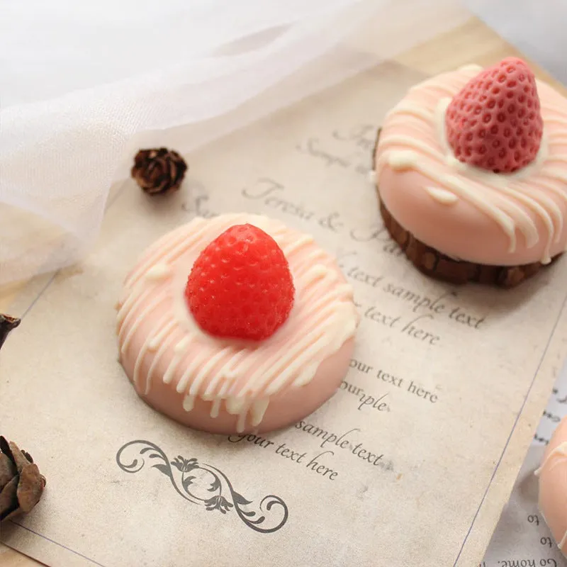 Handmade Soap Donuts With Strawberry Cream