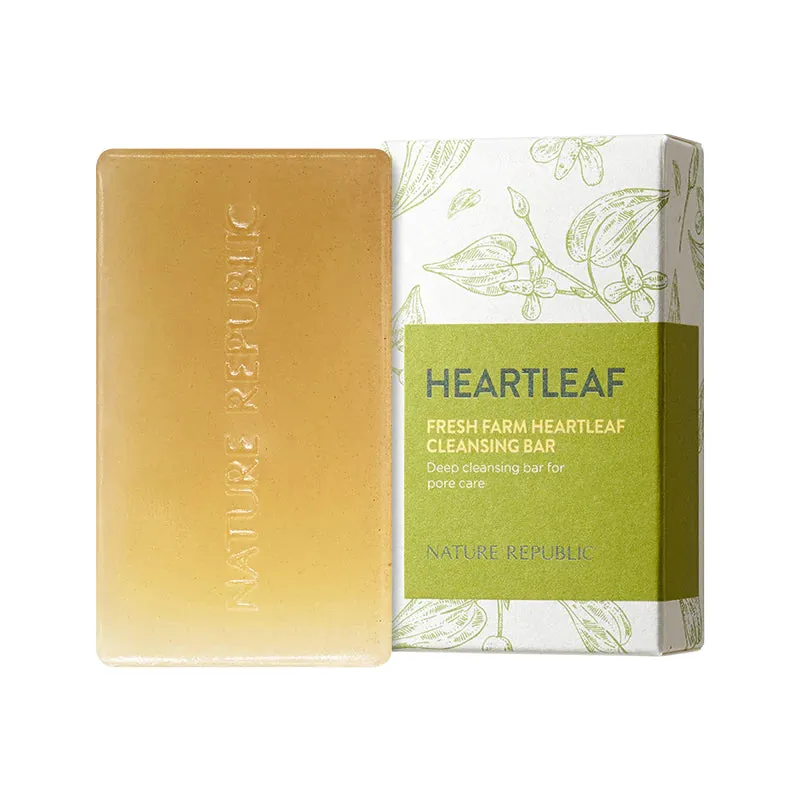 NATURE REPUBLIC Heatleaf Fresh Farm Heatleaf Cleansing Bar صابونة البشرة بالاعشاب