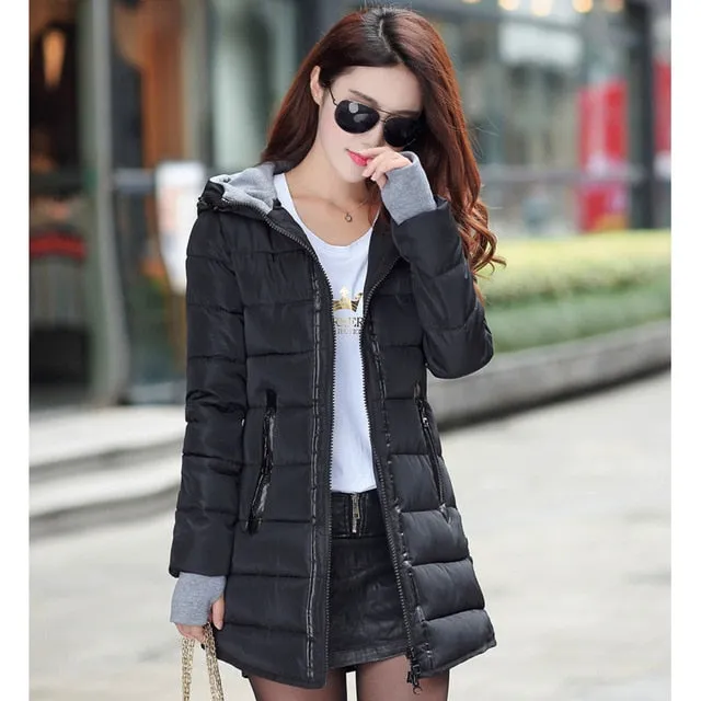 women winter warm coat plus size cotton padded jacket