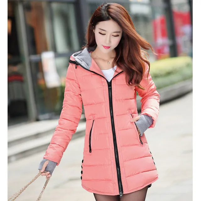 women winter warm coat plus size cotton padded jacket