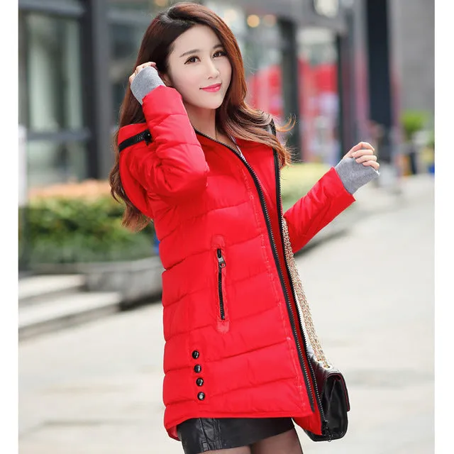 women winter warm coat plus size cotton padded jacket